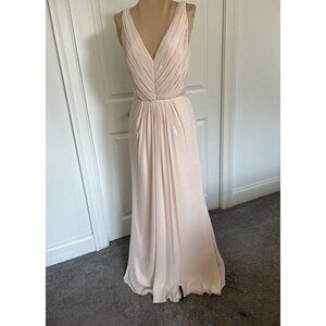 MONIQUE LHUILLIER BRIDESMAIDS Lace Chiffon Gown Blush Pink Size 2